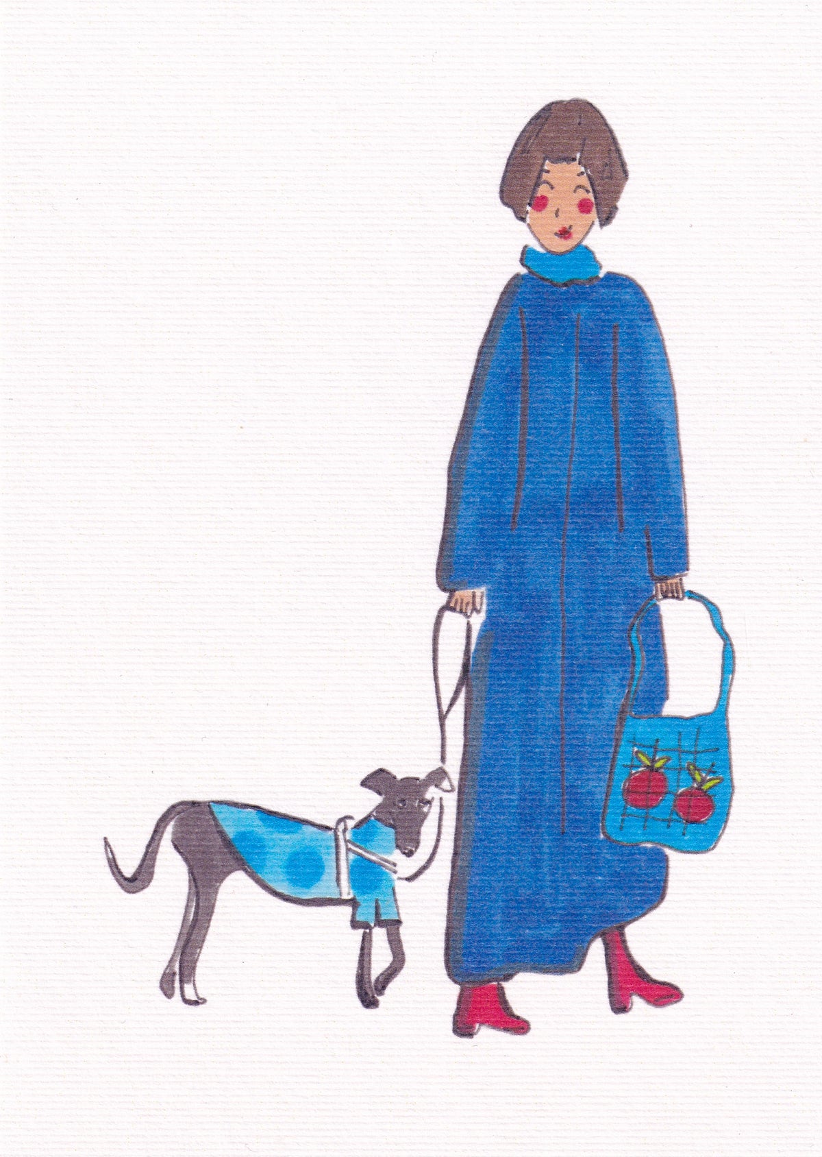 dog walk | Art Print Card